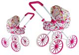 Carrito de Muñecas Retro con Ruedas Grandes y Flores