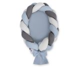 Braided Baby Nest 2 In 1 - Pastel Blue - Gray - Anthracite
