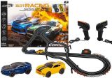 Pista de carreras de Lean toys con coches y controladores para emoción garantizada