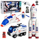 Gran Set Espacial de Lean toys con cohete y vehículo
