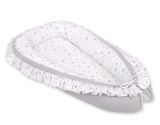 Baby Nest With A Ruffle - Mini Gray Stars/gray