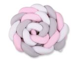 Protector de Cuna Knot Bumper XXL My Sweet Baby - Blanco, Gris y Rosa