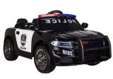 Coche eléctrico de policía Lean cars negro con luces delanteras