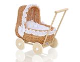 Carrito de Muñecas My Sweet Baby de Mimbre Natural