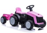 Tractor a Batería Rosa con Remolque