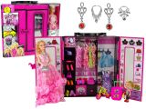 Muñeca con armario rosa de Lean toys
