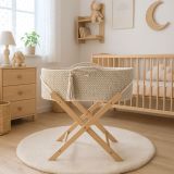 Moisés Boho My Sweet Baby - Color Crema- Incluye Patas en Natural