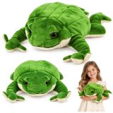 Peluche rana grande verde de Lean Toys con textura suave