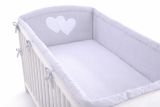 Protector de Cuna XXL My Sweet Baby - Hearts Grey