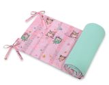 Protector Universal para Cuna My Sweet Baby - Búhos Rosa-Menta