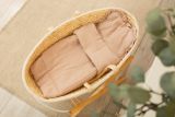 Set para Cochecito y Moisés de Bebé tejido Muselina -Beige , Almohada + Manta