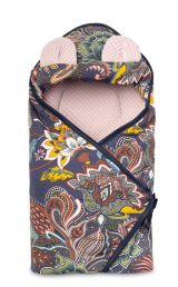 Manta Envolvente para Capazo y Grupo 0 Wafle, Diseño Boho Dusty Rose