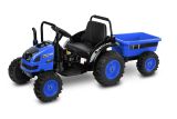 Tractor Eléctrico para Niños Hector Azul con Remolque y Radio Bluetooth