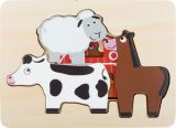Puzzle a capas Animales de la Granja - 6 piezas