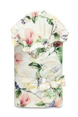 Envoltorio de bebé en forma de cono con volantes. Estampado Magnolias - imagen 2
