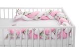 Protector Trenzado para Cuna FLores Rosas , 210 cm