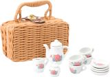 Servicio de Café de porcelana en cesta