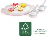 Set de café y tarta , juguete de madera 11 piezas