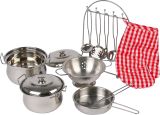 Set ollas y utensilios para cocina infantil , 13 piezas