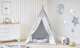 Tipi Tienda Infantil Grande De Juego para Jardin O Interior De Madera Y Lona, color Gris