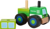 Tractor de madera - Juguete apilable