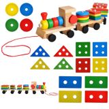 Tren de madera con bloques
