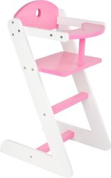 Trona de madera para Muñecas Rosa y Blanca
