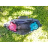 bolso gris para bebé