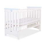 Cuna de Madera Lorenzo III 120x60 cm Blanca y Azul – 3 Alturas, Barrotes Extraíbles y Protector de Dentición - imagen 2