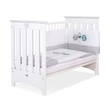 Cuna de Madera Lorenzo III 120x60 cm Blanca y Gris – Con Teething Rail, 3 Alturas y Barrotes Extraíbles - imagen 5