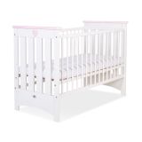 Cuna de Madera Lorenzo III 120x60 cm Blanca y Rosa – Con Teething Rail, Barrotes Extraíbles y 3 Alturas - imagen 2