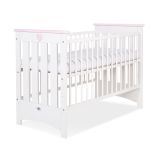 Cuna de Madera Lorenzo III 120x60 cm Blanca y Rosa – Con Teething Rail, Barrotes Extraíbles y 3 Alturas - imagen 3
