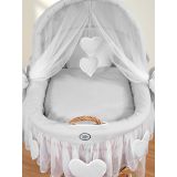 Capazo de Mimbre Natural con Dosel Amelie + Ropa de Cama Gris – MY SWEET BABY - imagen 3