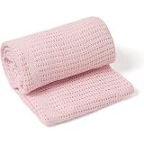Manta de algodón para Cochecito y de Viaje color rosa
