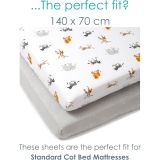 Pack 2 Sábanas Bajeras Ajustables Jungle Dream 140x70 cm para Cuna | Algodón Transpirable | Clair de Lune - imagen 3