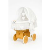 Capazo de Mimbre Natural con Dosel Amelie + Ropa de Cama Blanca – MY SWEET BABY - imagen 2