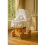 Capazo de Mimbre Natural con Dosel Amelie + Ropa de Cama Blanca – MY SWEET BABY