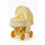Capazo de Mimbre Natural con Dosel Amelie + Ropa de Cama Color Crema – MY SWEET BABY - imagen 2
