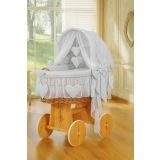 Capazo de Mimbre Natural con Dosel Amelie + Ropa de Cama Gris – MY SWEET BABY - imagen 4