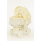 Capazo de Mimbre Blanco con Dosel Amelie + Ropa de Cama Color Crema – MY SWEET BABY - imagen 3