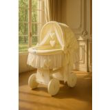 Capazo de Mimbre Blanco con Dosel Amelie + Ropa de Cama Color Crema – MY SWEET BABY - imagen 4