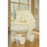 Capazo de Mimbre Blanco con Dosel Amelie + Ropa de Cama Color Crema – MY SWEET BABY - imagen 2