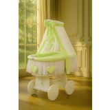 Capazo de Mimbre Blanco con Dosel y Cortina Amelie + Ropa de Cama Verde – MY SWEET BABY - imagen 4
