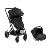 Carrito de bebé 3 en 1 transformable Alba de Kikka boo en negro, práctico y cómodo para mamás y bebés.