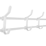Mueble zapatero metálico blanco con percheros