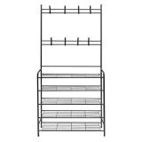 Mueble zapatero metálico negro con perchero - imagen 7