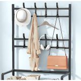 Mueble zapatero metálico negro con perchero - imagen 4