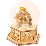 Belén bola de cristal iluminada con caja de música - imagen 7
