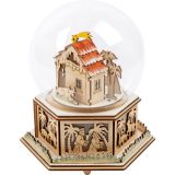 Belén bola de cristal iluminada con caja de música - imagen 10