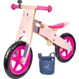bicicleta de madera rosa